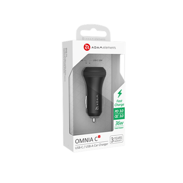 شارژر فندکی آدام المنتس مدل  Omnia C1 Adam Elements Omnia C1  Car Charger Black Adapter