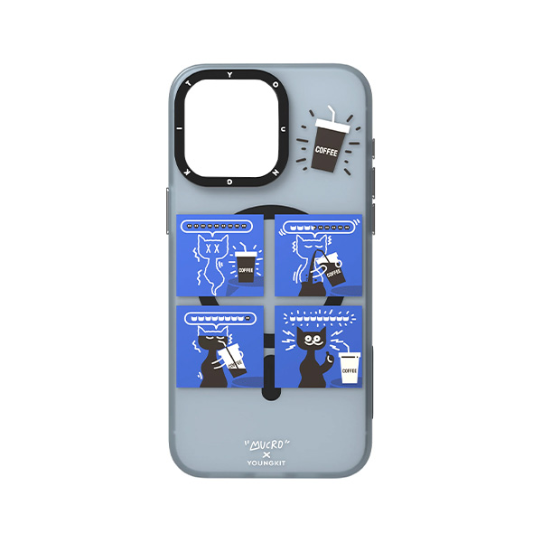 قاب آیفون 13/14/15 یانگکیت مدل Murco Black Coffe Cat YOUNGKIT MUCRO Black Coffee Cat BKCoffee Cat iPhone 13/14/15 Case