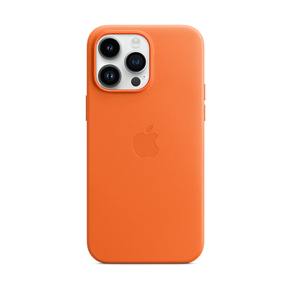 قاب آیفون 14Pro Max اپل مدل Leather Case Apple iPhone 14 Pro Max Leather Case with MagSafe Orange Case