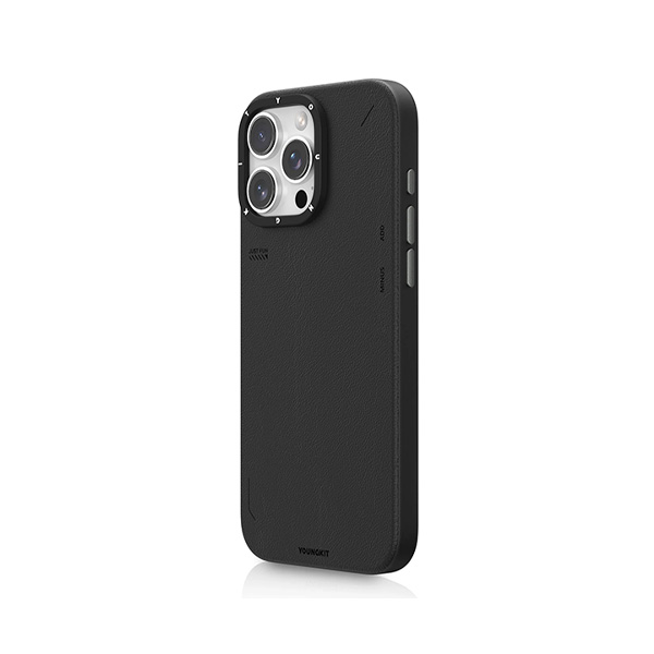 قاب آیفون 16Pro یانگکیت مدل Simple Matte Leather YOUNGKIT Simple Matte Leather Black iPhone 16 Pro Case