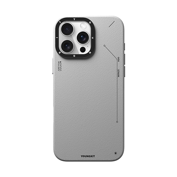 قاب آیفون 16Pro Max یانگکیت مدل Simple Matte Leather YOUNGKIT Simple Matte Leather White iPhone 16 Pro Max Case