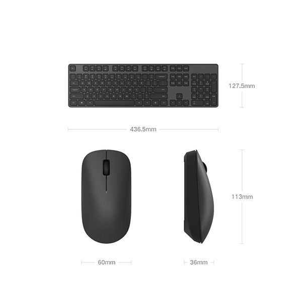 ماوس و کیبورد شیائومی مدل Combo WXJS01YM Xiaomi Combo WXJS01YM Black Wireless Keyboard and Mouse