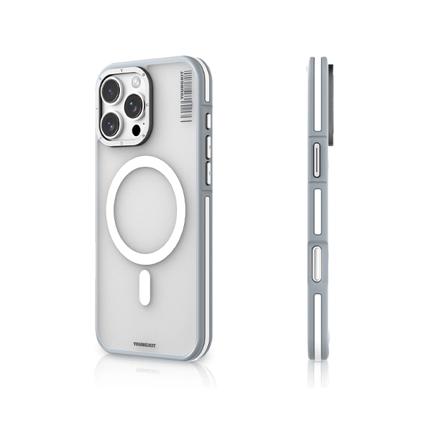 قاب یانگکیت iPhone 16 Pro مدل Rock Sand Soft Touch YOUNGKIT Rock Sand Soft Touch Grey iPhone 16 Pro Case