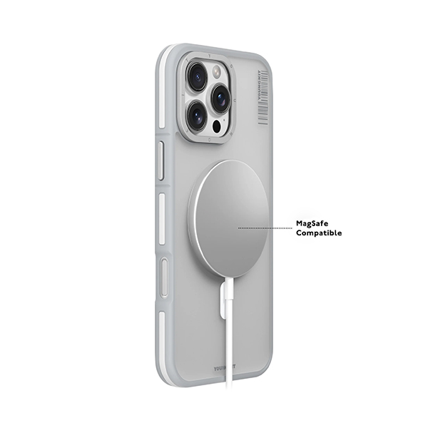 قاب یانگکیت iPhone 16 Pro مدل Rock Sand Soft Touch YOUNGKIT Rock Sand Soft Touch Grey iPhone 16 Pro Case