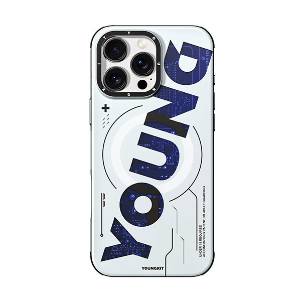 قاب یانگکیت iPhone 16 Pro Max مدل Futuristic and Digital YOUNGKIT Futuristic and Digital Blue iPhone 16 Pro Max Case