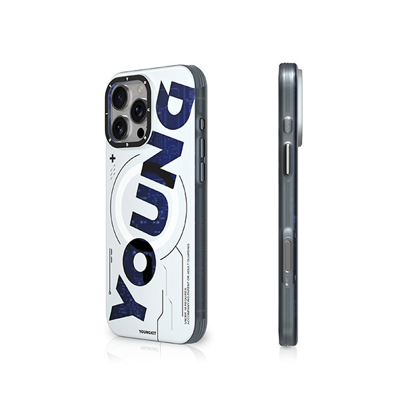 قاب یانگکیت iPhone 16 Pro Max مدل Futuristic and Digital YOUNGKIT Futuristic and Digital Blue iPhone 16 Pro Max Case