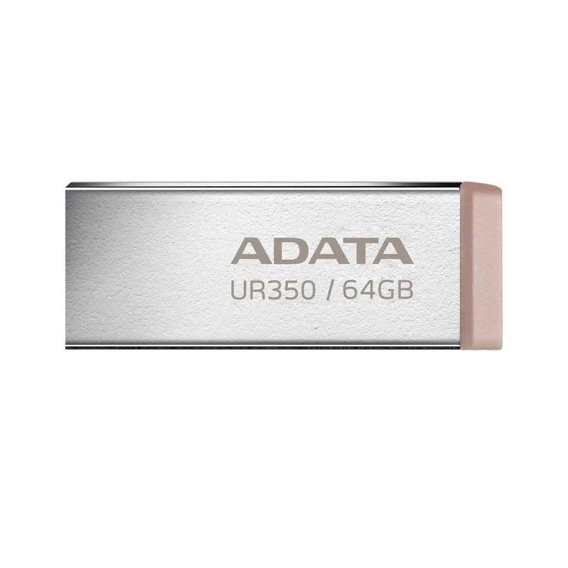 نمای پشت فلش مموری ای‌دیتا مدل UR350 ظرفیت 64 گیگابایت با بدنه فلزی و رابط USB