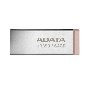 نمای پشت فلش مموری ای‌دیتا مدل UR350 ظرفیت 64 گیگابایت با بدنه فلزی و رابط USB