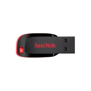 نمای بالای فلش مموری سن‌دیسک مدل Cruzer Blade ظرفیت 128 گیگابایت با رابط USB 2.0