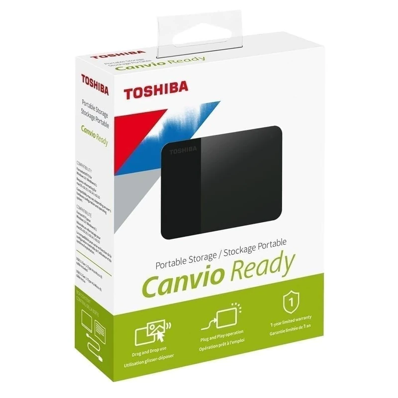 تصویر جعبه هارد اکسترنال توشیبا مدل Canvio Ready با رابط USB 3.2 Gen 1