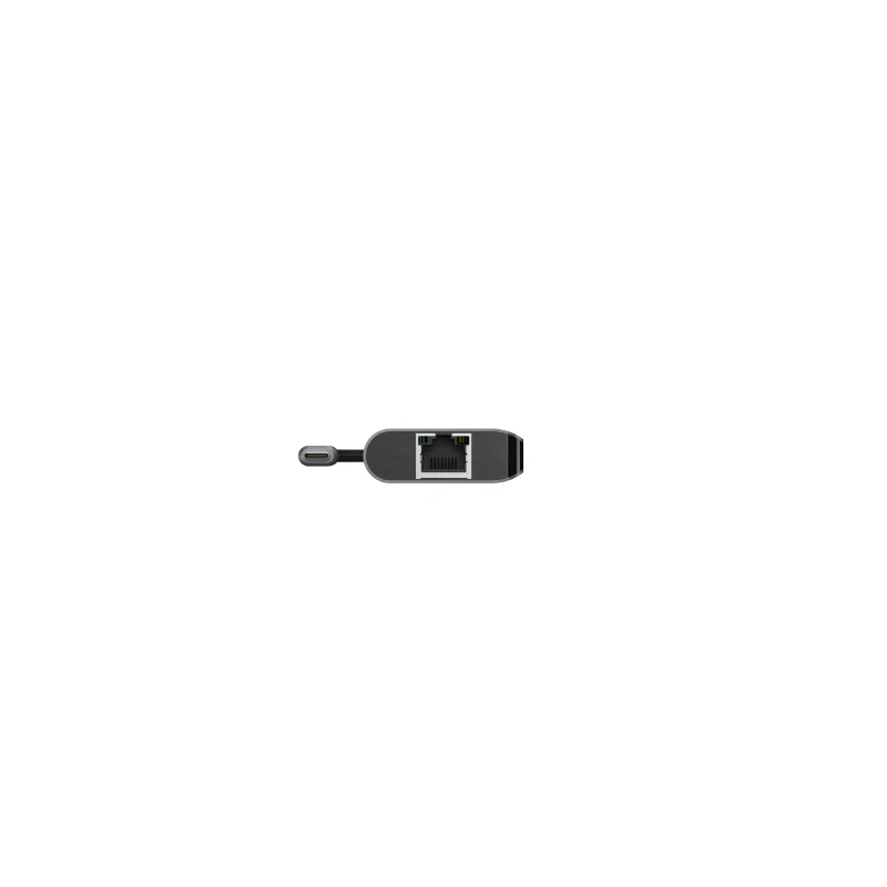 نمای پورت شبکه RJ45 هاب USB-C آدام المنتس مدل CASA Hub A01M رنگ خاکستری، مناسب اتصال اینترنت کابلی گیگابیتی به مک‌بوک، لپ‌تاپ و دستگاه‌های مجهز به USB-C
