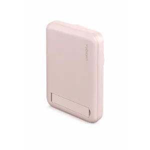 نمای پشت پاوربانک انرجیا MagPack Mini ظرفیت 10000 میلی‌آمپرساعت رنگ صورتی با پایه نگهدارنده و قابلیت شارژ مغناطیسی MagSafe