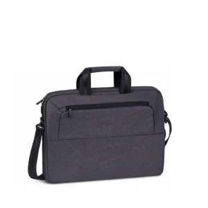 نمای زاویه‌دار کیف لپ‌تاپ مشکی RIVACASE 7730 با بند دوشی
