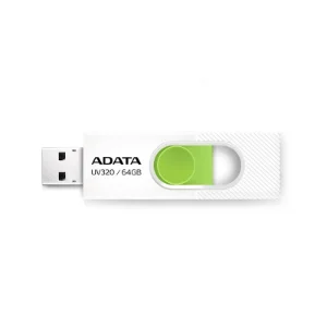 نمای روبه‌روی فلش مموری ای‌دیتا مدل UV320 ظرفیت 64 گیگابایت با طراحی کشویی و رابط USB