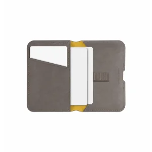 نمای داخلی کیف پول مگنتی چرمی یونیک Lyden رنگ Flint Grey و Canary Yellow