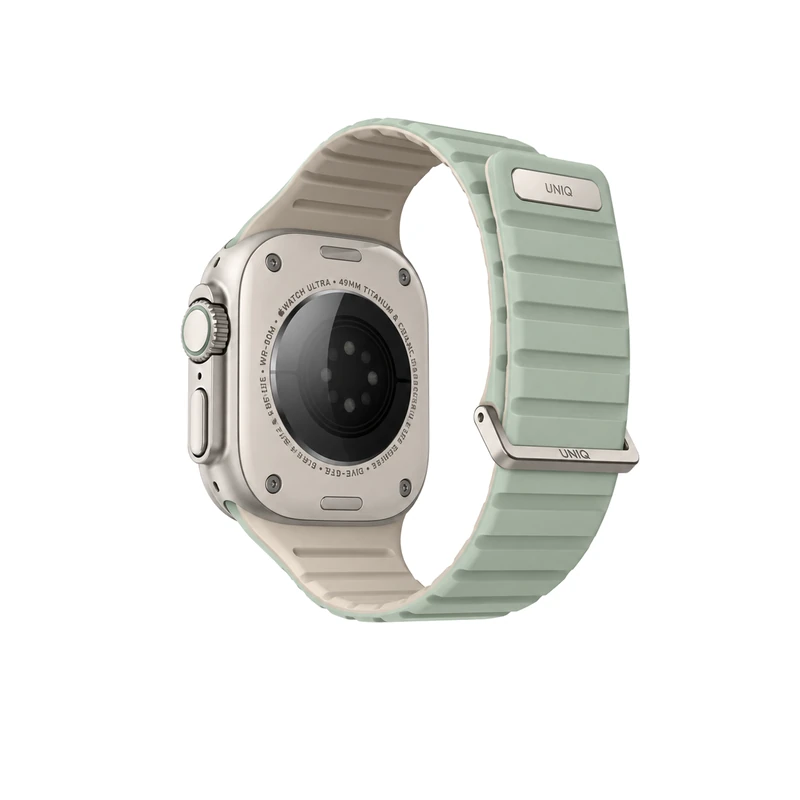 نمای پشت بند اپل واچ UNIQ Revix Evo Soft Mint/Beige سبز نعنایی و بژ، مناسب Apple Watch سایز 40، 41 و 42 میلی‌متر
