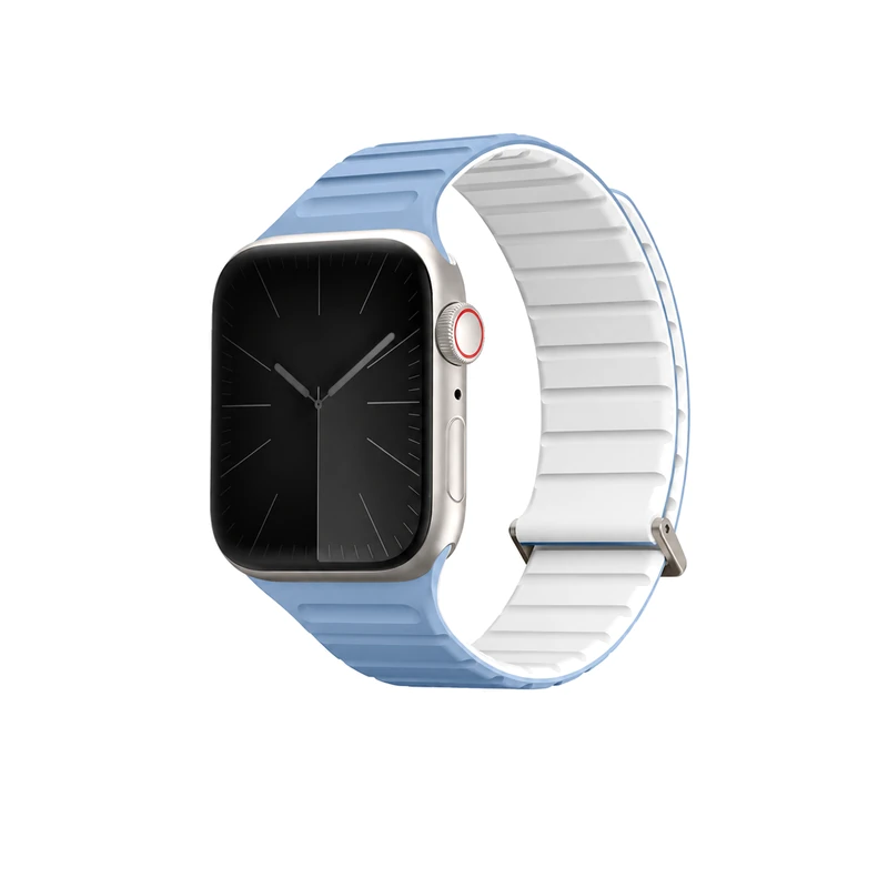 بند اپل واچ UNIQ Revix Evo Powder Blue/White آبی پودری و سفید، مناسب Apple Watch سایز 40، 41 و 42 میلی‌متر
