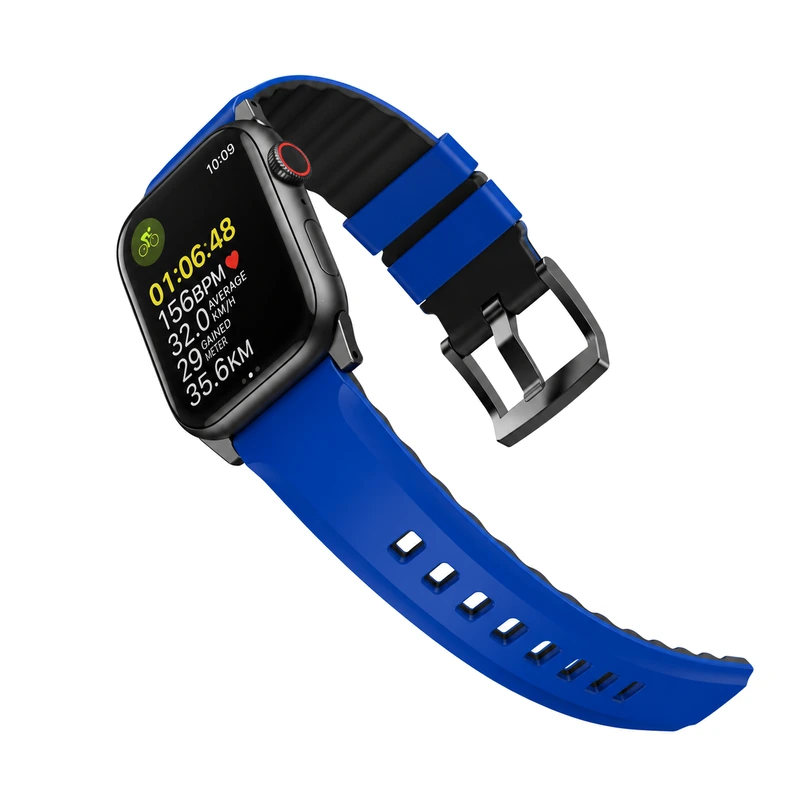 نمای باز بند آبی UNIQ Linus Racing Blue برای Apple Watch سایز 44، 45، 46 و 49 میلی‌متر