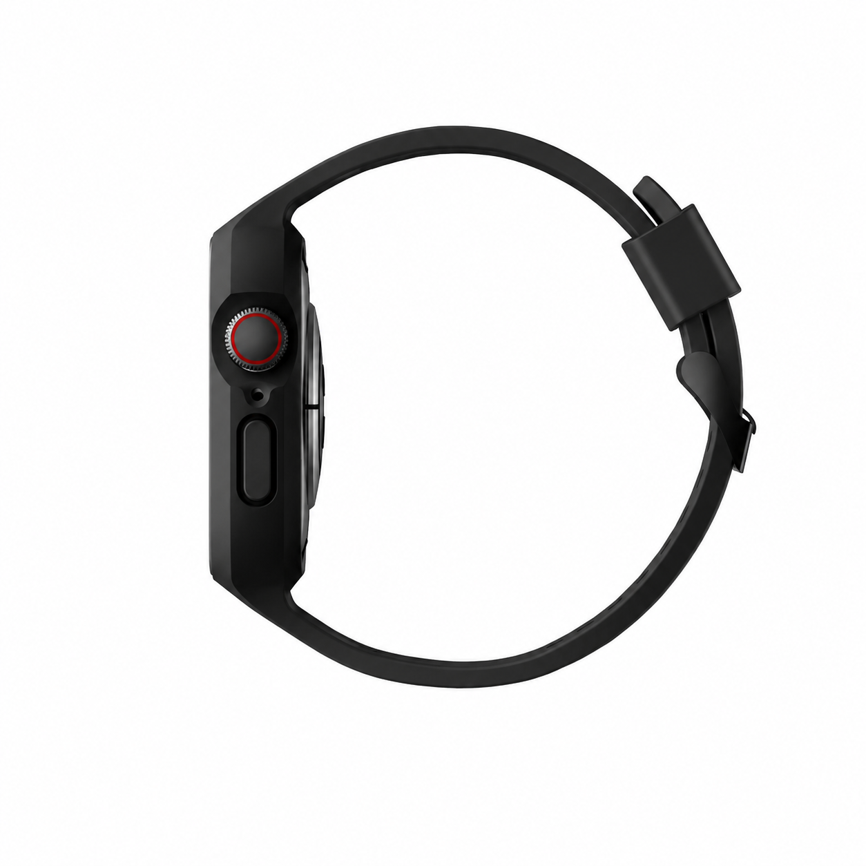 نمای جانبی بند مشکی UNIQ Monos Midnight Black برای Apple Watch سایز 45 میلی‌متر
