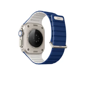 نمای پشت بند اپل واچ UNIQ Revix Evo Royal Blue/Chalk آبی رویال و سفید، مناسب Apple Watch سایز 44، 45، 46 و 49 میلی‌متر