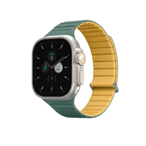 بند اپل واچ UNIQ Revix Evo Viridian Green/Burnt Yellow سبز و زرد، مناسب Apple Watch سایز 44، 45، 46 و 49 میلی‌متر