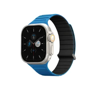 بند اپل واچ UNIQ Revix Evo Pacific Blue/Black آبی پاسیفیک و مشکی، مناسب Apple Watch سایز 44، 45، 46 و 49 میلی‌متر