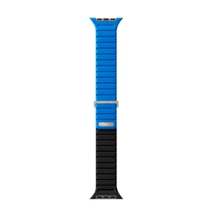 نمای کامل بند اپل واچ UNIQ Revix Evo Pacific Blue/Black آبی پاسیفیک و مشکی، مناسب Apple Watch سایز 44، 45، 46 و 49 میلی‌متر