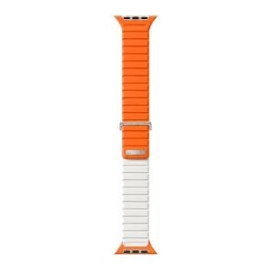 نمای کامل بند اپل واچ UNIQ Revix Evo Amber Orange/White نارنجی و سفید، مناسب Apple Watch سایز 44، 45، 46 و 49 میلی‌متر
