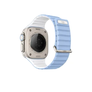 نمای پشت بند اپل واچ UNIQ Revix Evo Powder Blue/White آبی پودری و سفید، مناسب Apple Watch سایز 40، 41 و 42 میلی‌متر