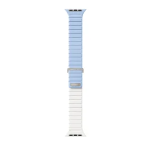 نمای کامل بند اپل واچ UNIQ Revix Evo Powder Blue/White آبی پودری و سفید، مناسب Apple Watch سایز 40، 41 و 42 میلی‌متر