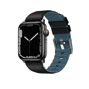 نمای روبه‌رو بند مشکی UNIQ Linus برای Apple Watch سایز 40، 41 و 42 میلی‌متر