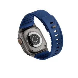 نمای پشت بند آبی دریایی UNIQ Fluo Marine Blue برای Apple Watch سایز 40 تا 49 میلی‌متر
