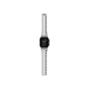 نمای روبه‌رو بند SKINARMA Gemini Chalk سفید و مشکی برای Apple Watch سایز 44، 45، 46 و 49 میلی‌متر