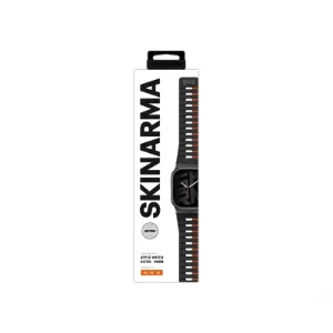 بسته‌بندی بند SKINARMA Gemini Sienna مشکی و نارنجی برای اپل واچ سایز 44، 45، 46 و 49 میلی‌متر