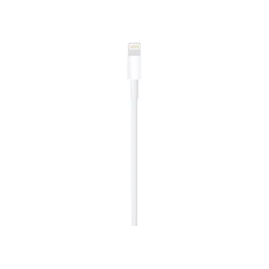 نمای نزدیک کانکتور Lightning کابل سفید USB به لایتنینگ یک متری اپل