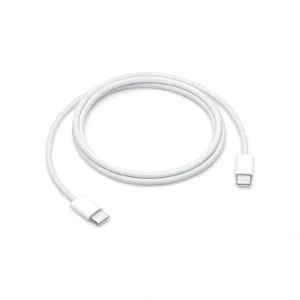 کابل USB-C اپل 60 وات 1 متری سفید با نمای حلقه‌شده
