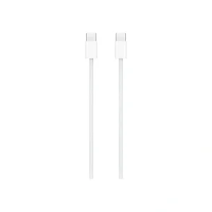 نمای دو کانکتور USB-C کابل اپل 60 وات 1 متری سفید