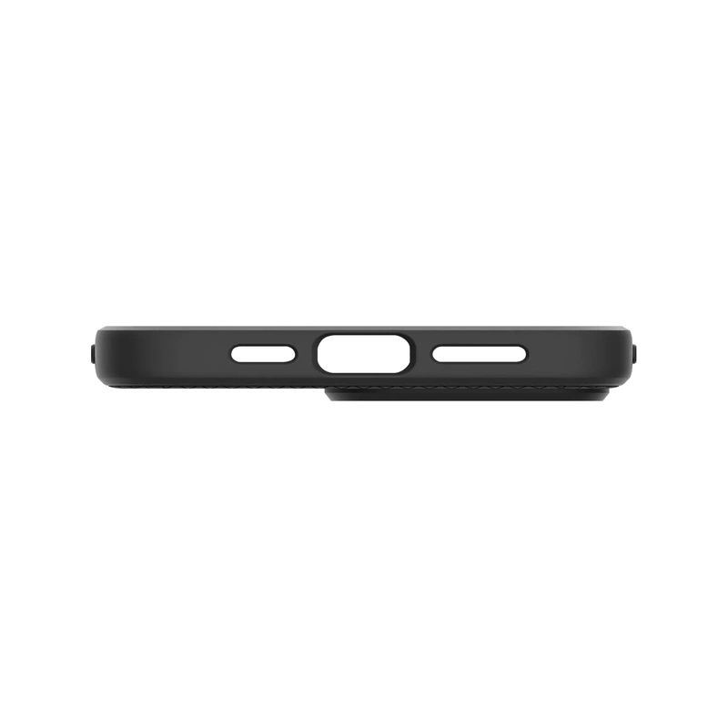 نمای پایین قاب اسپیگن Liquid Air مشکی مات مخصوص iPhone 16 Pro Max