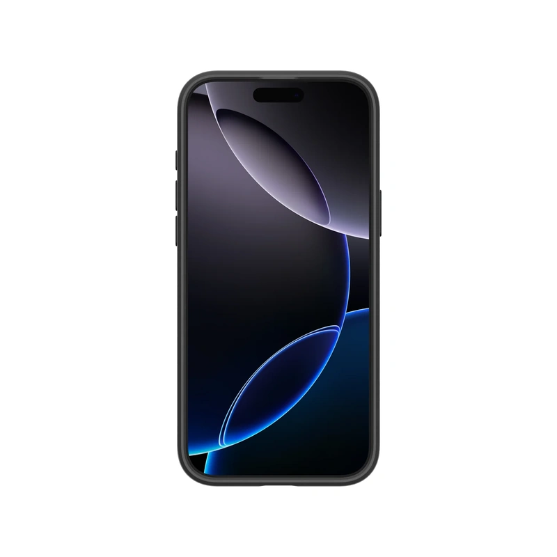 نمای جلوی قاب اسپیگن Liquid Air مشکی مات مخصوص iPhone 16 Pro Max