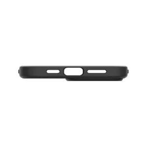 نمای پایین قاب اسپیگن Liquid Air مشکی مات مخصوص iPhone 16 Pro Max