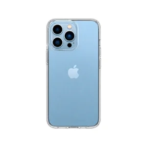 نمای پشت قاب شفاف Spigen Crystal Flex روی iPhone 13 Pro آبی
