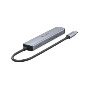 نمای پشت هاب ADAM elements CASA Hub A04 خاکستری با کابل و کانکتور USB-C