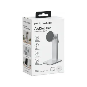 بسته‌بندی پایه نگهدارنده مغناطیسی Just Mobile AluDisc Pro نقره‌ای