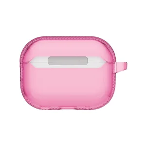 نمای پشت قاب UNIQ Glase Pro Candy Pink برای AirPods Pro 3 با بدنه شفاف صورتی