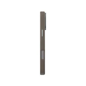نمای کناری قاب UNIQ Lyden Flint Grey برای iPhone 16 Pro با نمایش دکمه‌های جانبی و برجستگی محافظ دوربین