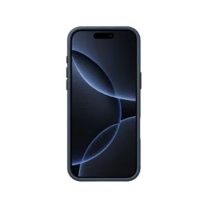 نمای جلوی قاب UNIQ Lyden Ash Blue برای iPhone 17 Pro Max با فریم محافظ و دکمه‌های جانبی
