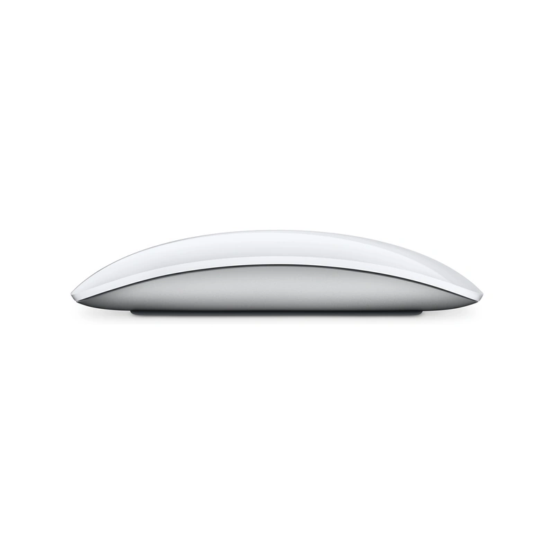نمای مستقیم کناری ماوس Apple Magic Mouse USB-C سفید با سطح سفید و بدنه آلومینیومی