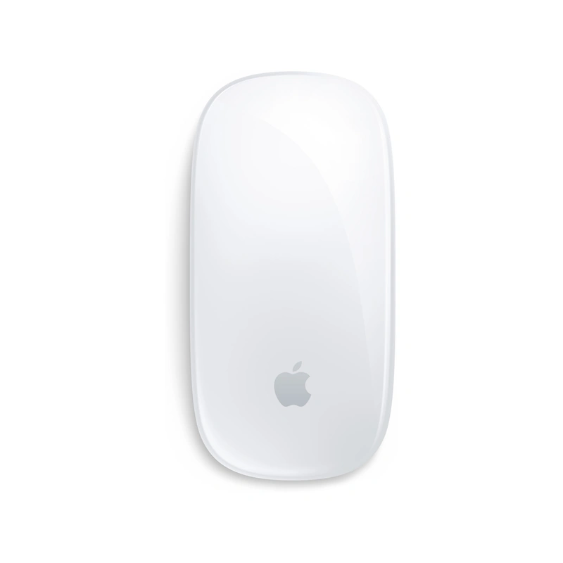نمای بالای ماوس Apple Magic Mouse USB-C سفید با سطح لمسی سفید و لوگوی اپل