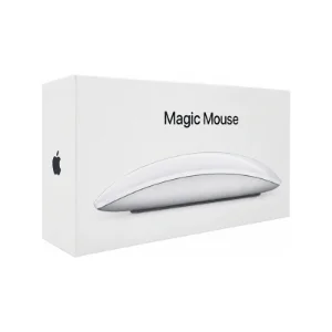 نمای بسته‌بندی ماوس Apple Magic Mouse USB-C سفید با تصویر محصول روی جعبه