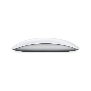 نمای مستقیم کناری ماوس Apple Magic Mouse USB-C سفید با سطح سفید و بدنه آلومینیومی